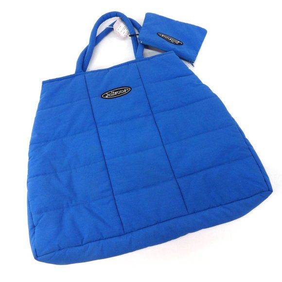 Julianna Handbags - Women's Blue Quilted Tote Bag with Matching Wallet NWY